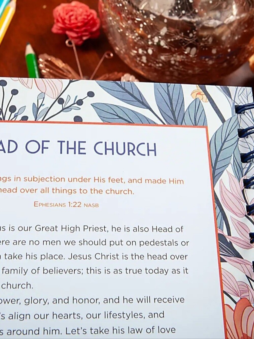 In Jesus' Name Devotional Coloring Book - Floral Cover (Blue, Orange, Pink) - Picture 4 of 4